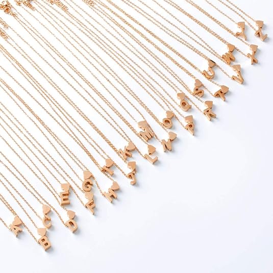 Heart Shaped Initial Letter Necklace