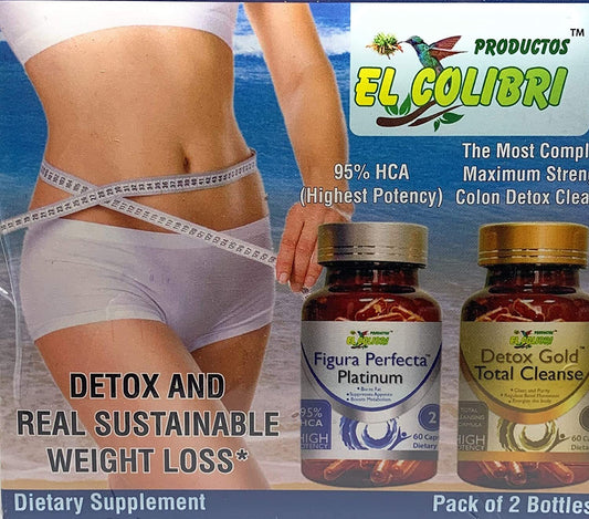 Desintoxicación y pérdida de peso (2 paquetes para botellas)