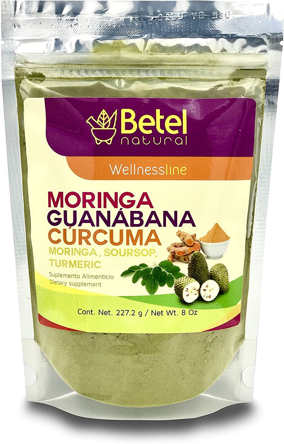 Moringa Guanabana y Curcuma en polvo – Natural de betel 8 oz